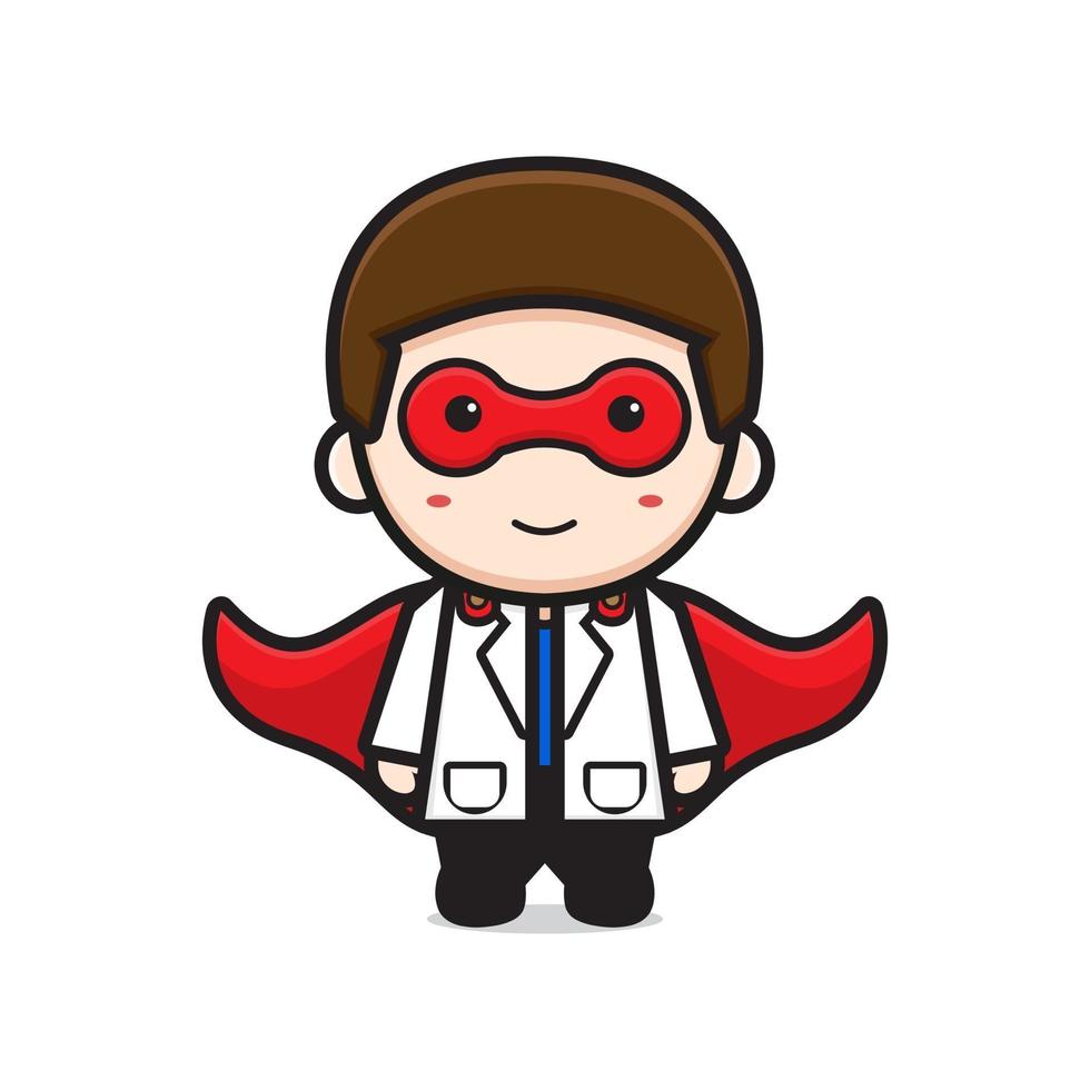 Doctor is hero cartoon icon vector illustration