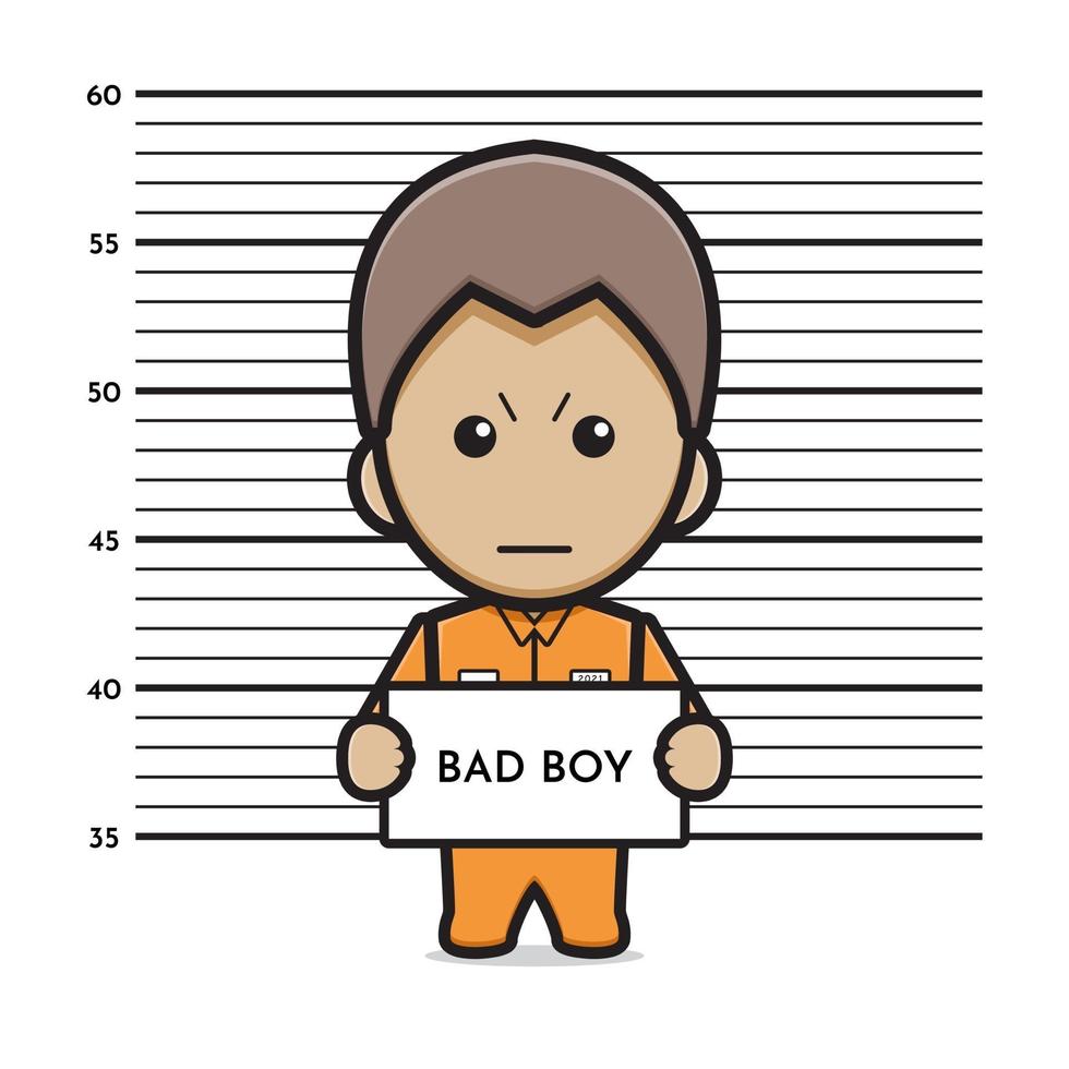 Prisoner bad boy cartoon icon vector illustration