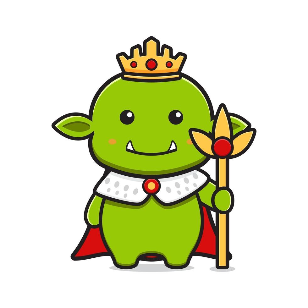 King goblin mascot cartoon icon vector illustration