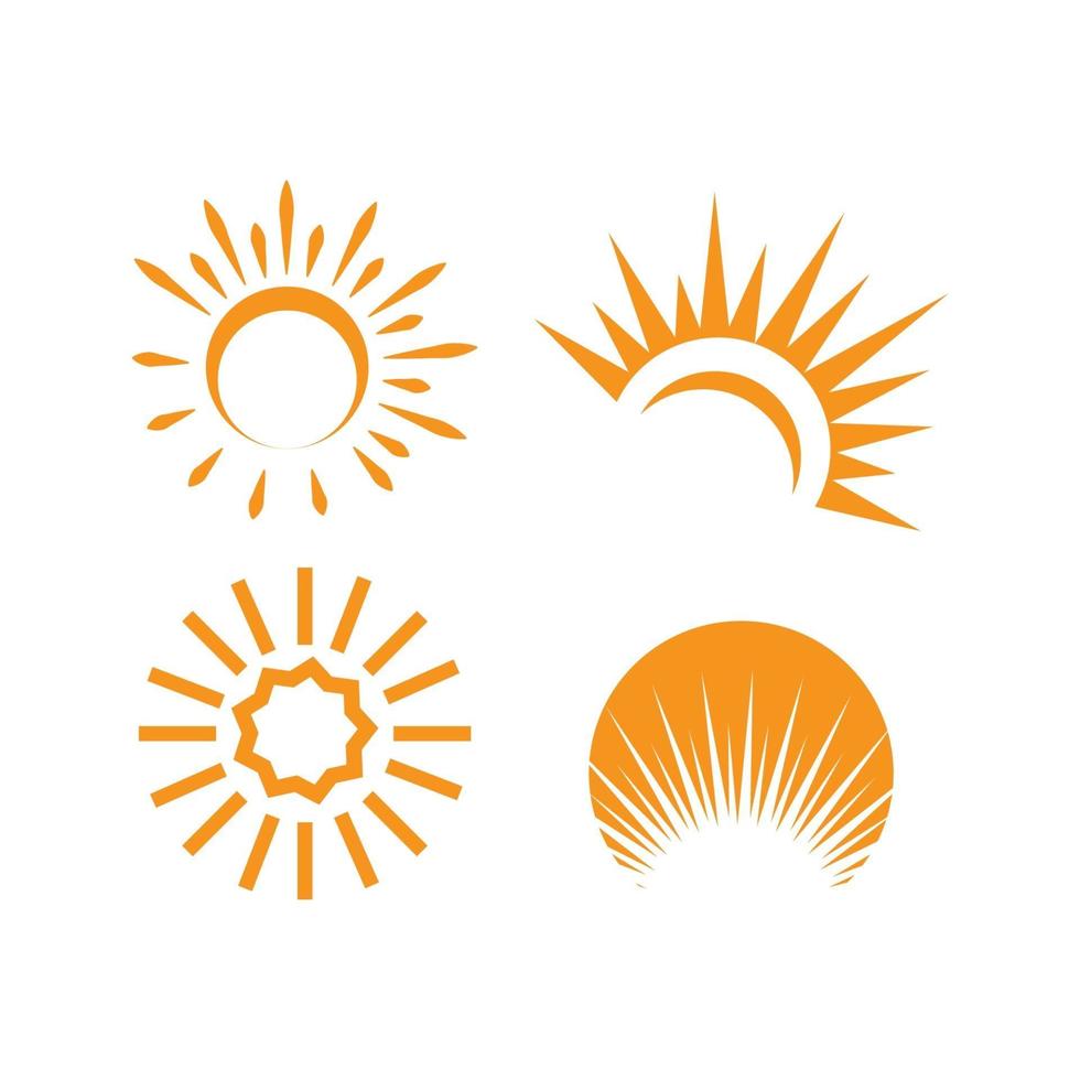 Set Sun Logo Template vector symbol