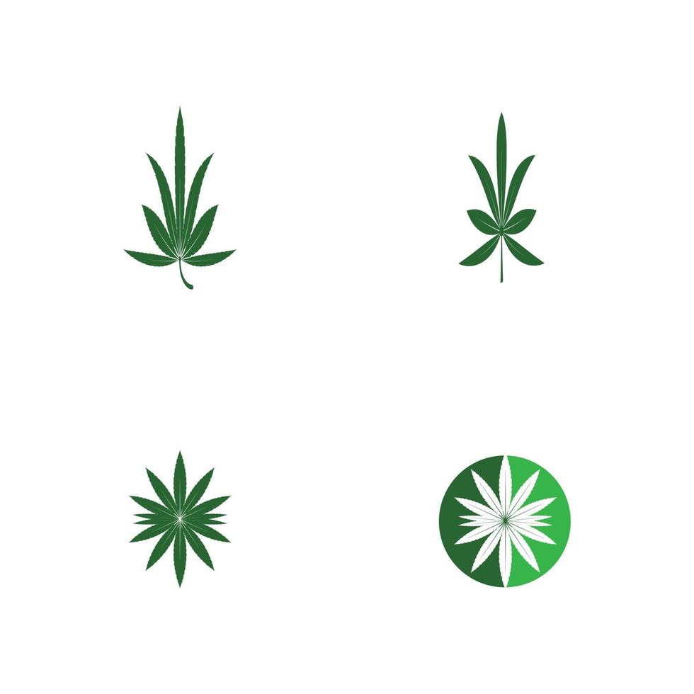 Establecer símbolo de vector de plantilla de logotipo de cannabis