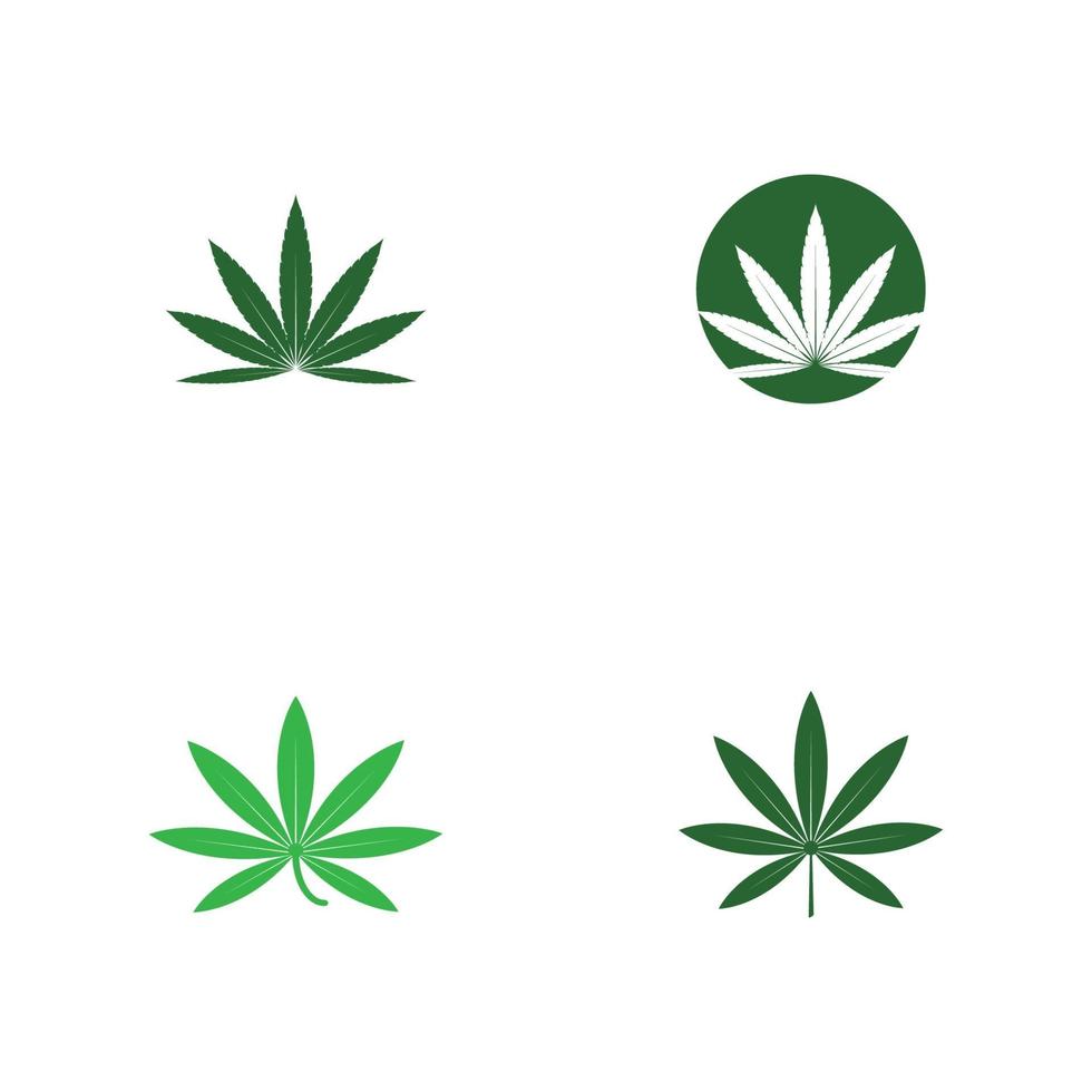 Set Cannabis Logo Template vector symbol