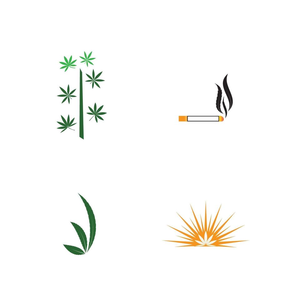 Set Cannabis Logo Template vector symbol