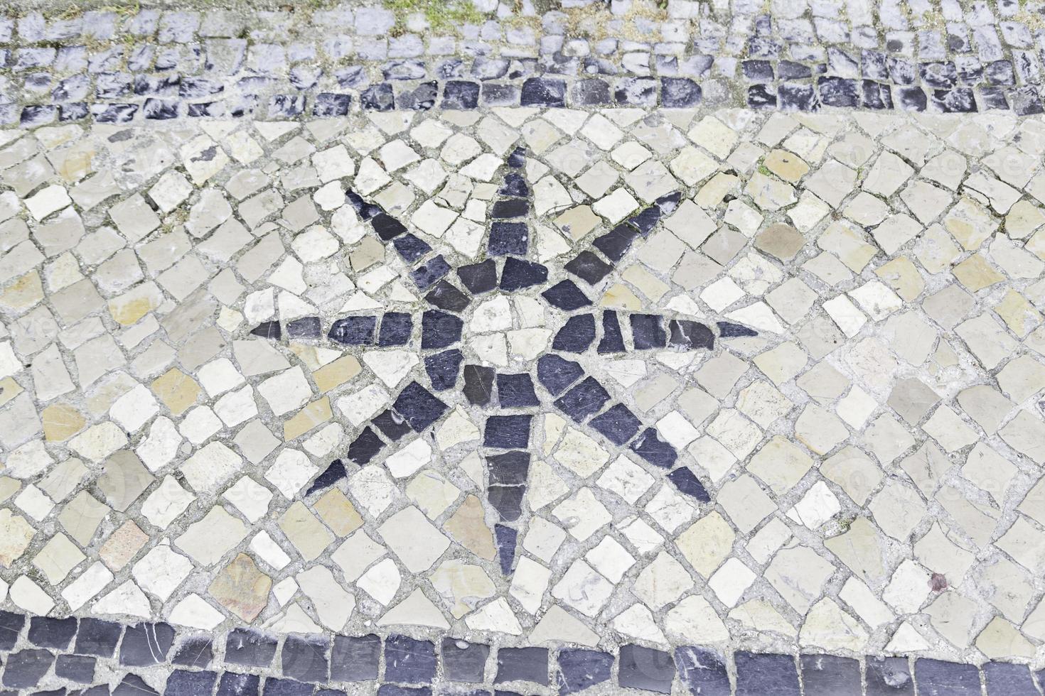 Star tiles typical Lisbon photo