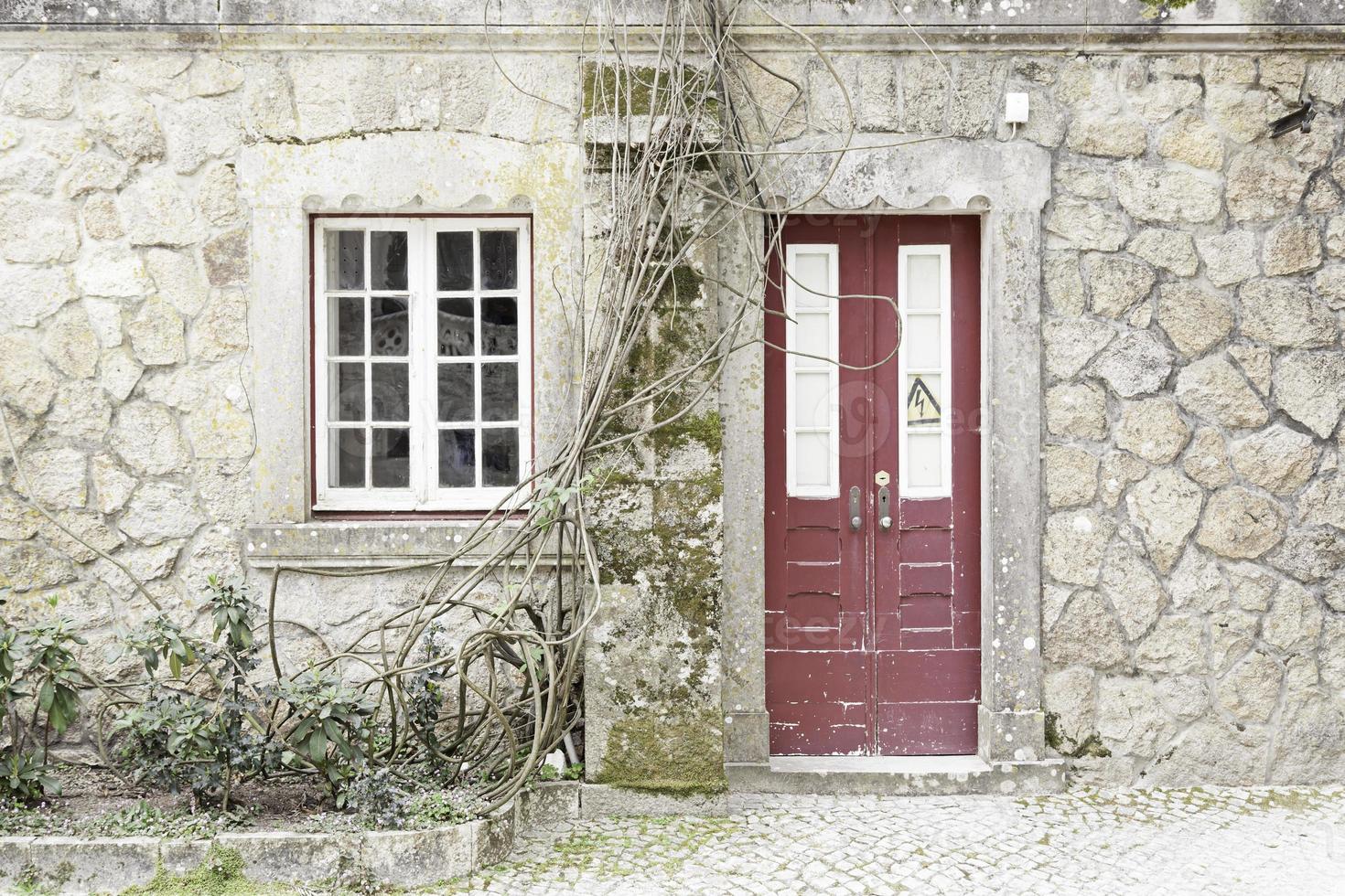 Door and window old and abandoned photo