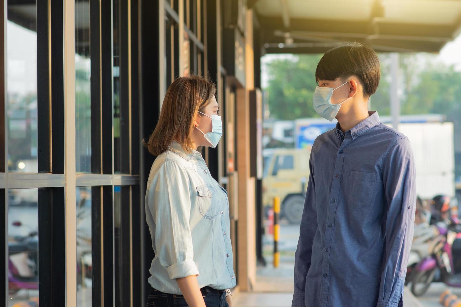 Asian people wear medical mask photo