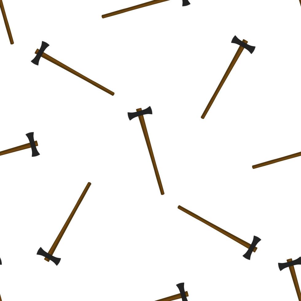 Illustration on theme pattern steel axes with wooden handle vector