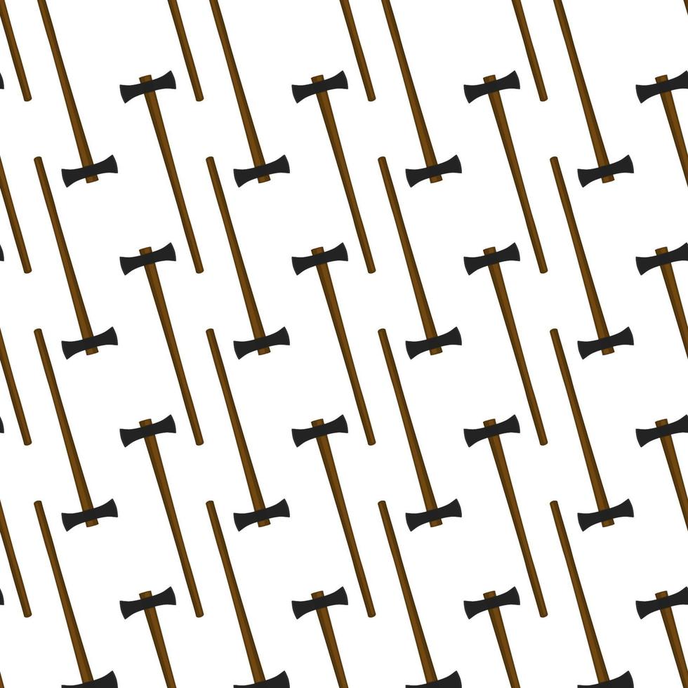 Illustration on theme pattern steel axes with wooden handle vector