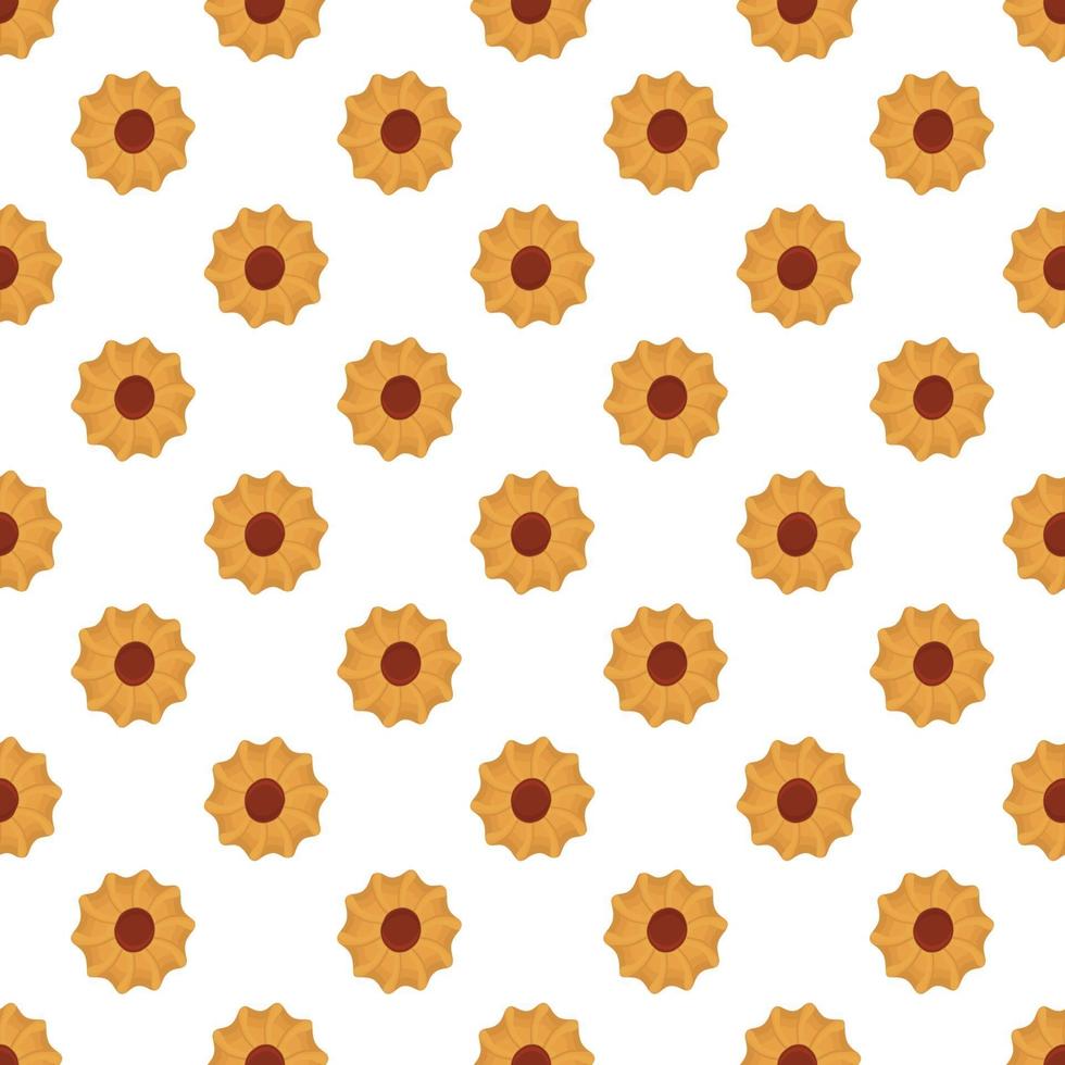 big set identical biscuit, kit colorful pastry cookie vector