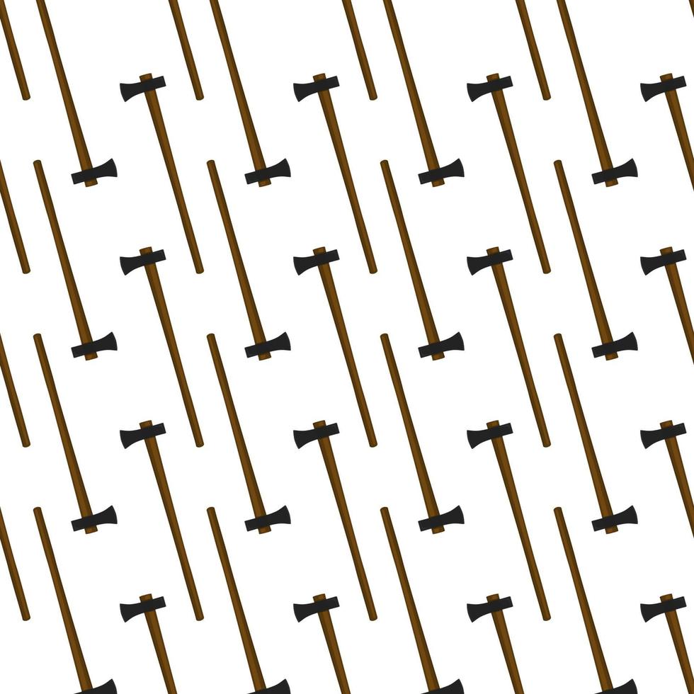 Illustration on theme pattern steel axes with wooden handle vector