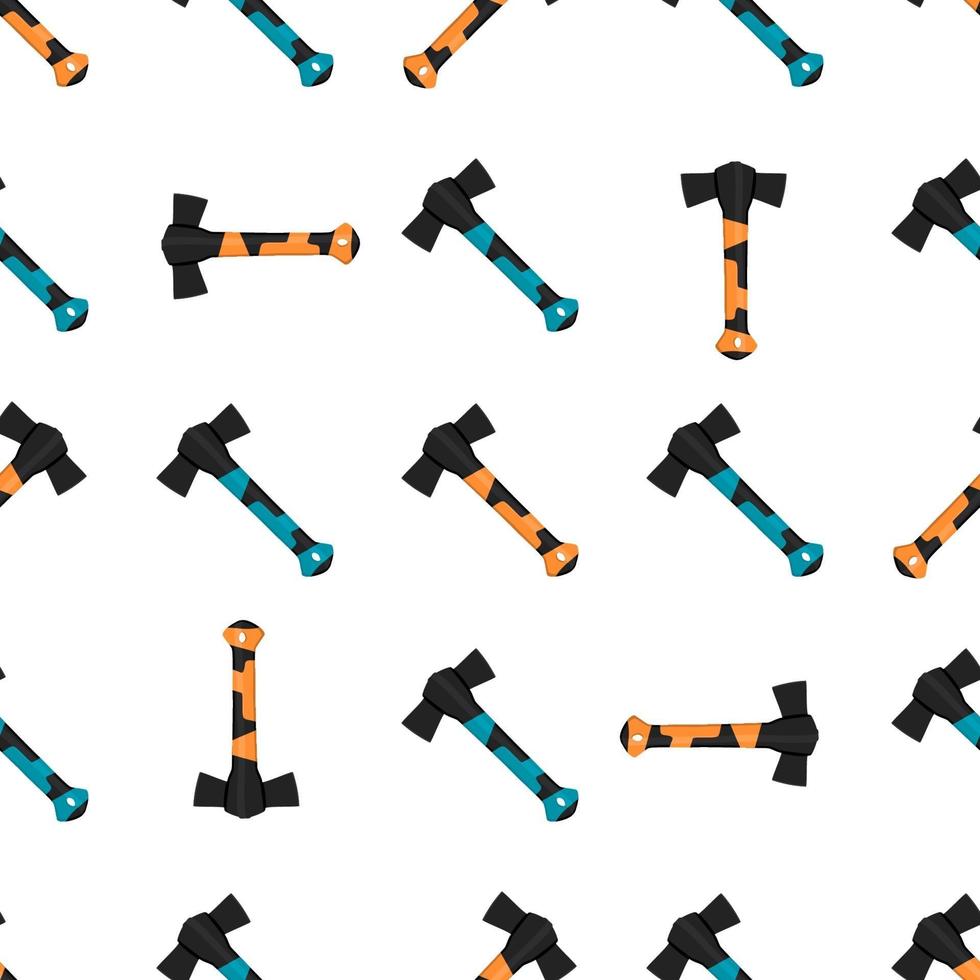 Illustration on theme pattern steel axes with wooden handle vector