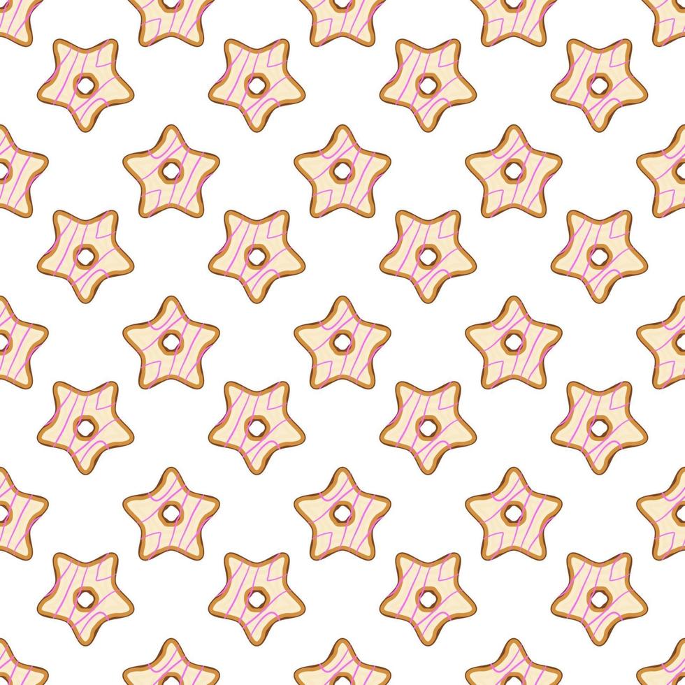 big set identical biscuit, kit colorful pastry cookie vector