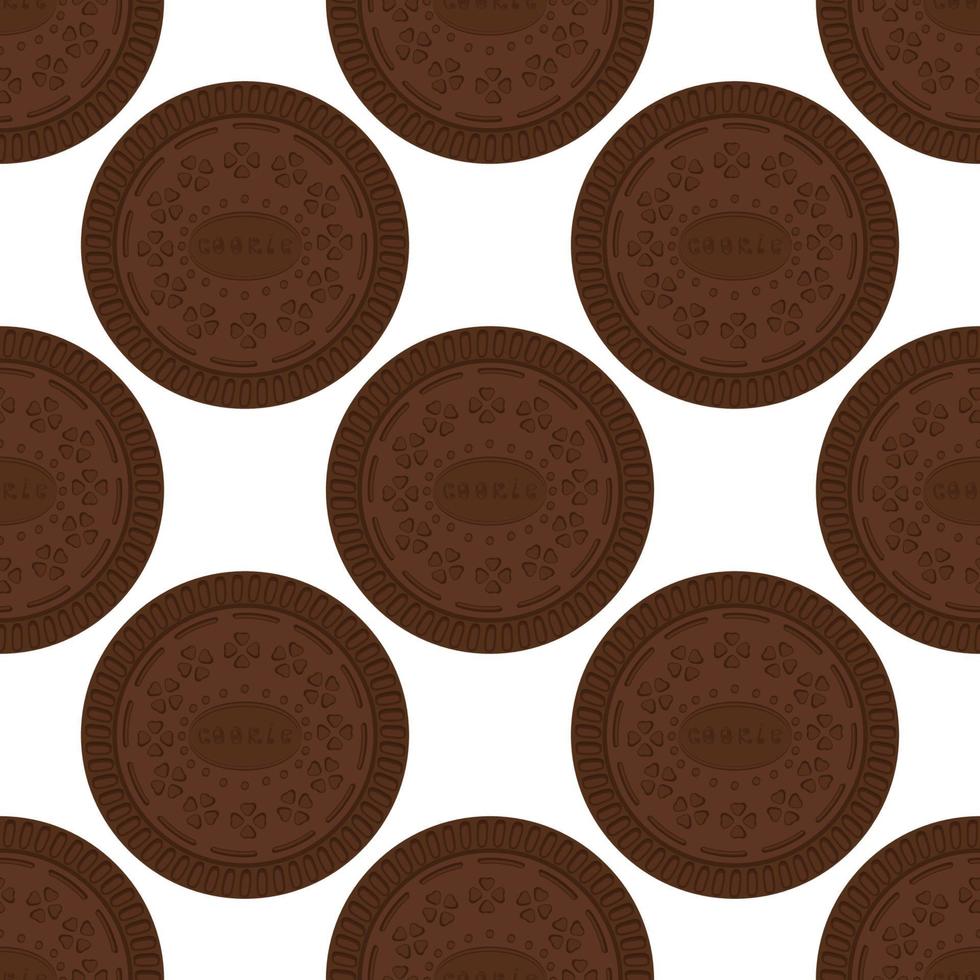 big set identical biscuit, kit colorful pastry cookie vector