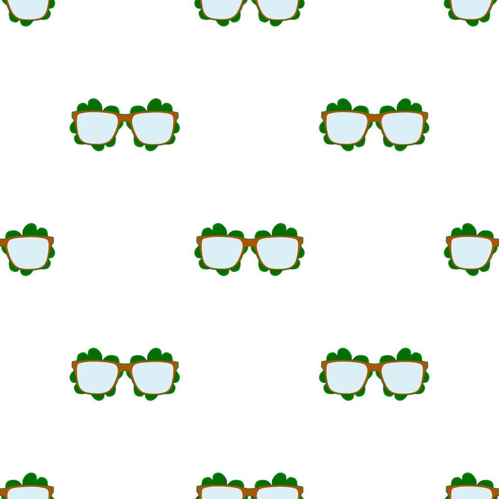 Irish holiday St Patrick day, seamless eyeglasses vector