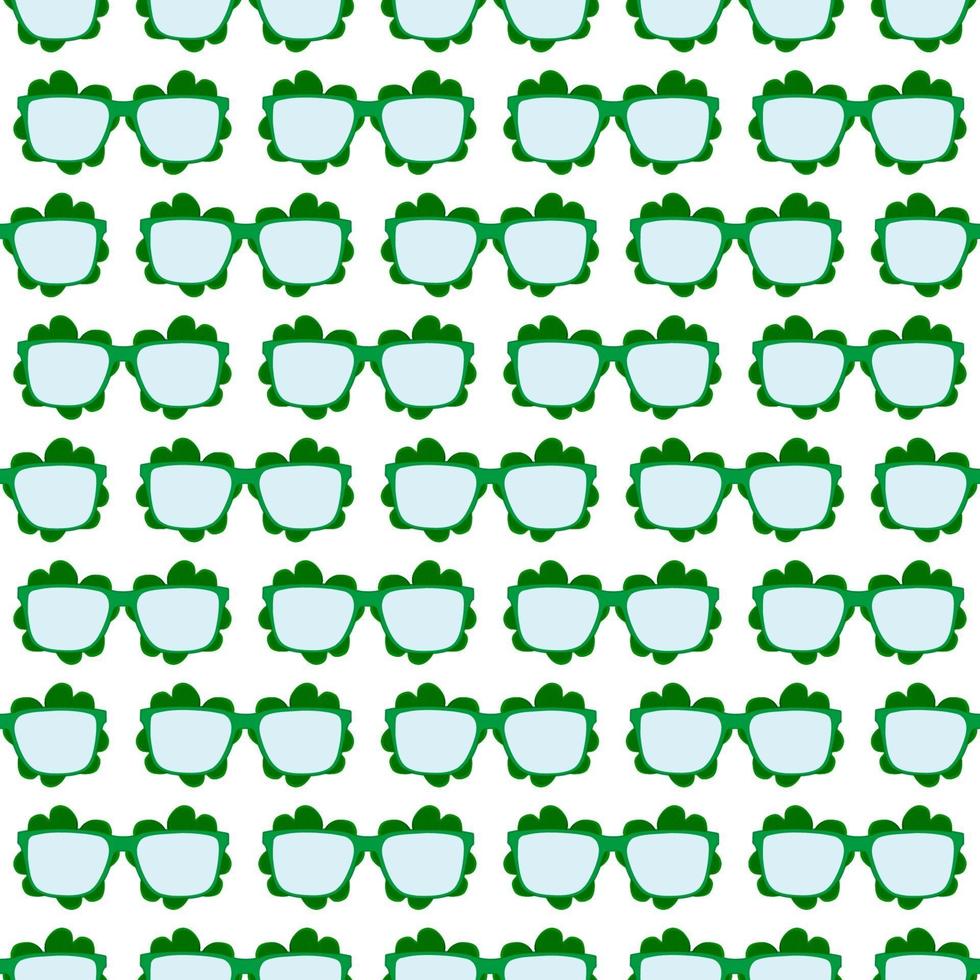 Irish holiday St Patrick day, seamless eyeglasses vector