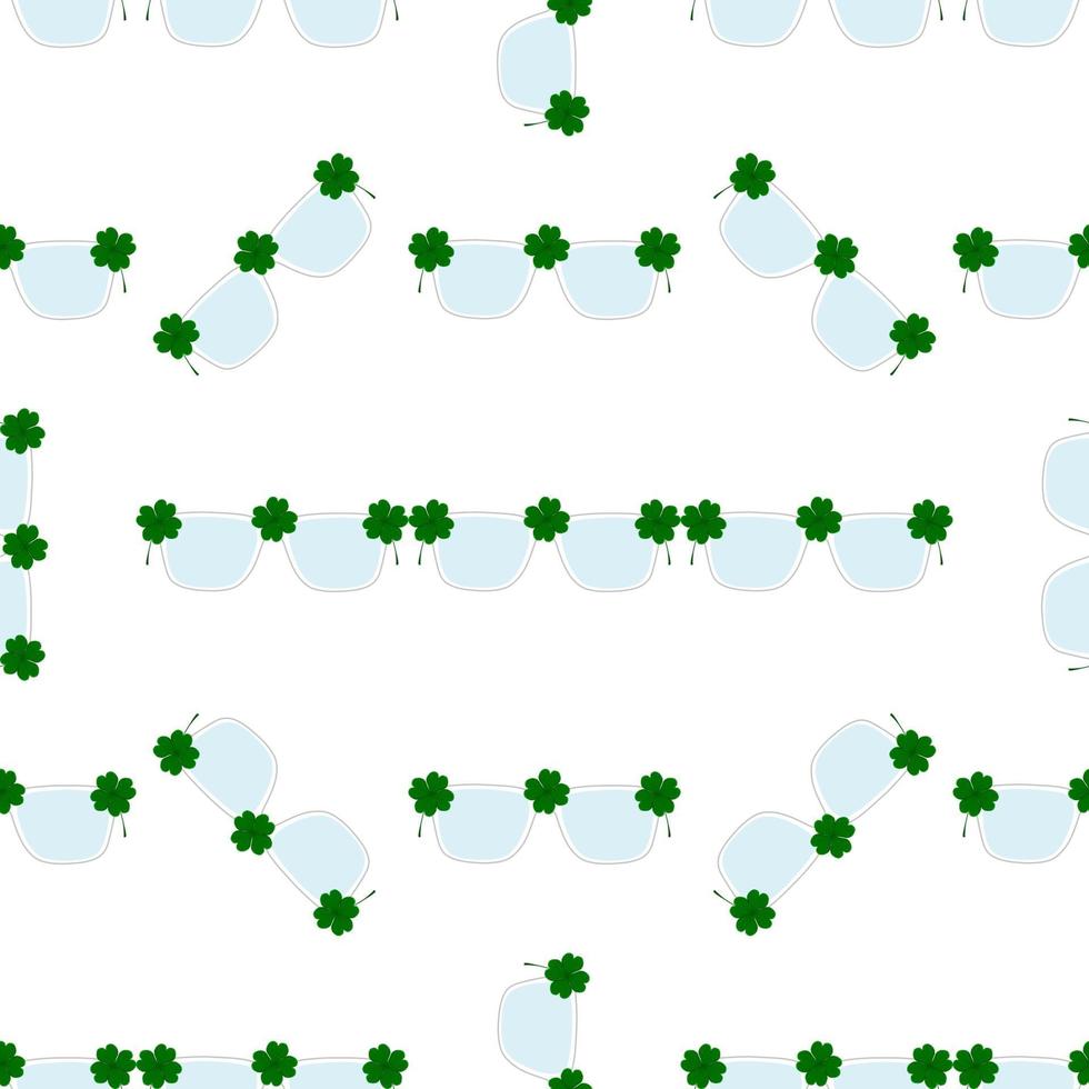 Irish holiday St Patrick day, seamless eyeglasses vector