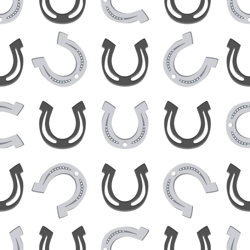 Irish holiday St Patrick day, seamless horseshoes vector