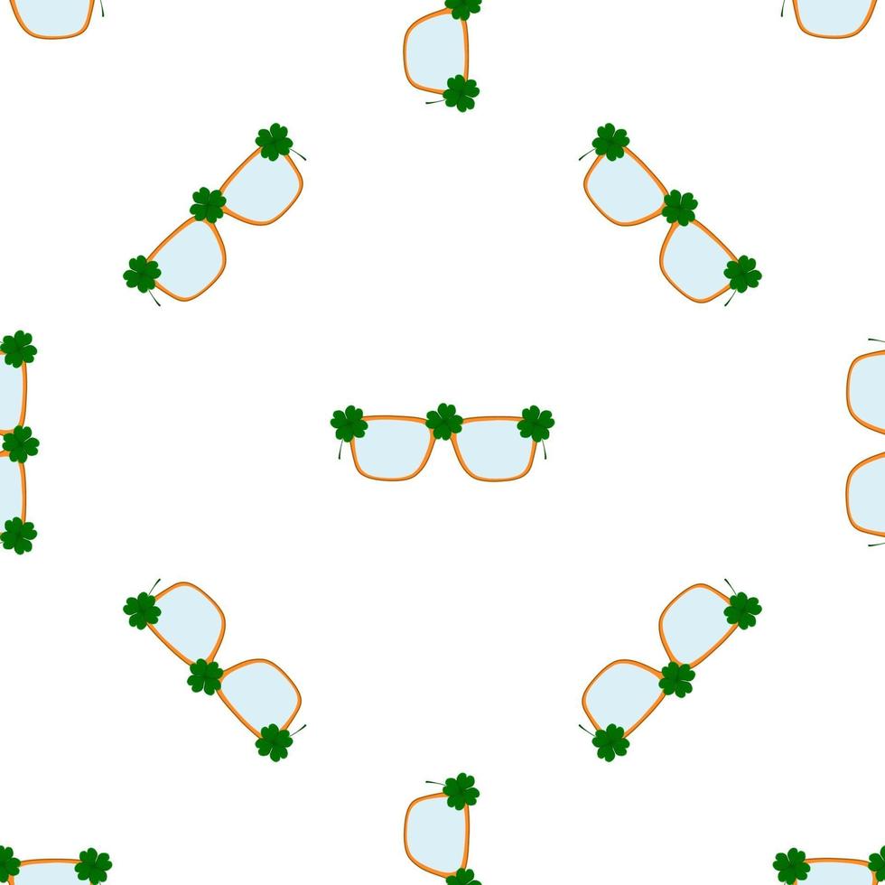 Irish holiday St Patrick day, seamless eyeglasses vector