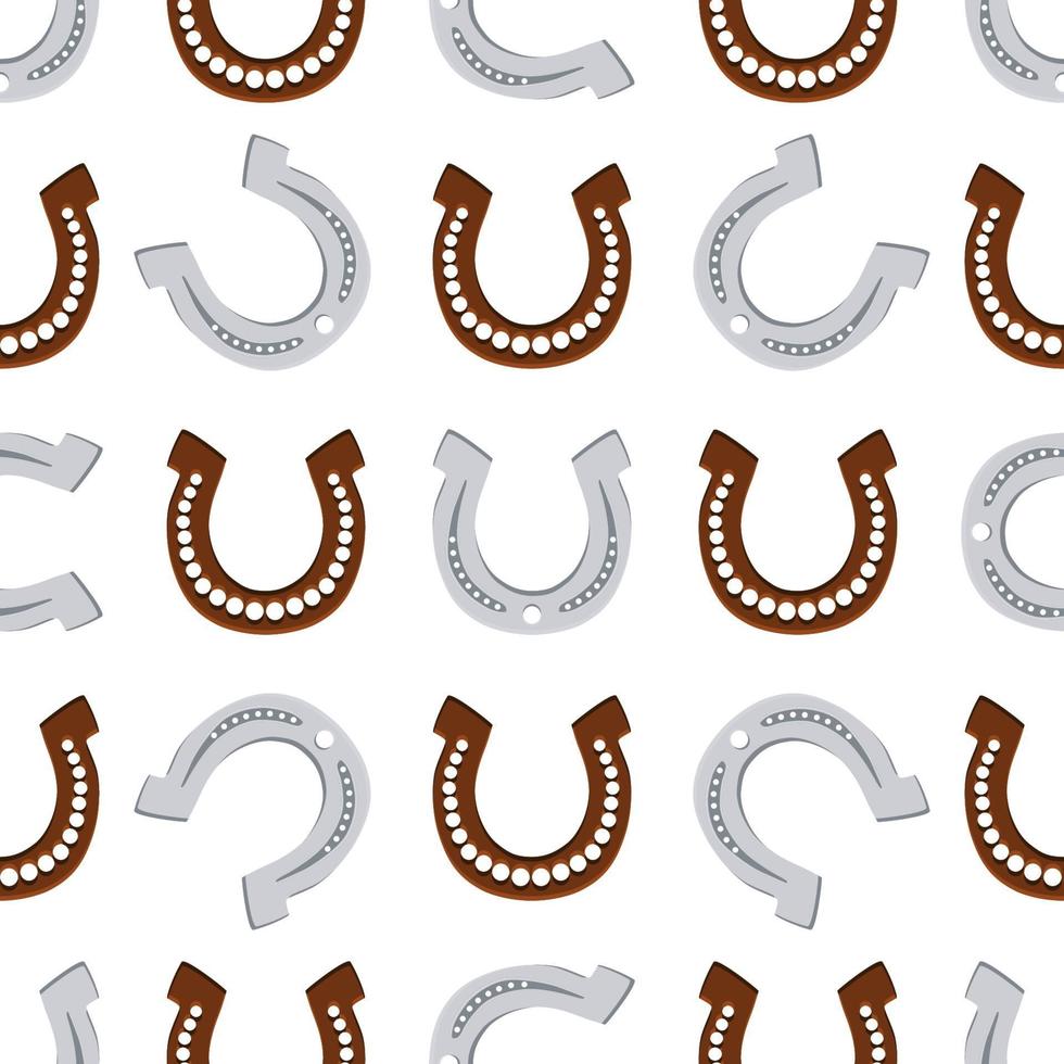 Irish holiday St Patrick day, seamless horseshoes vector