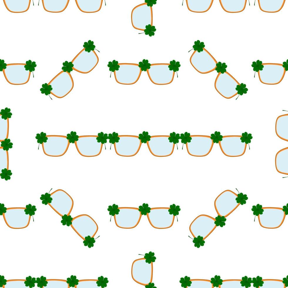 Irish holiday St Patrick day, seamless eyeglasses vector