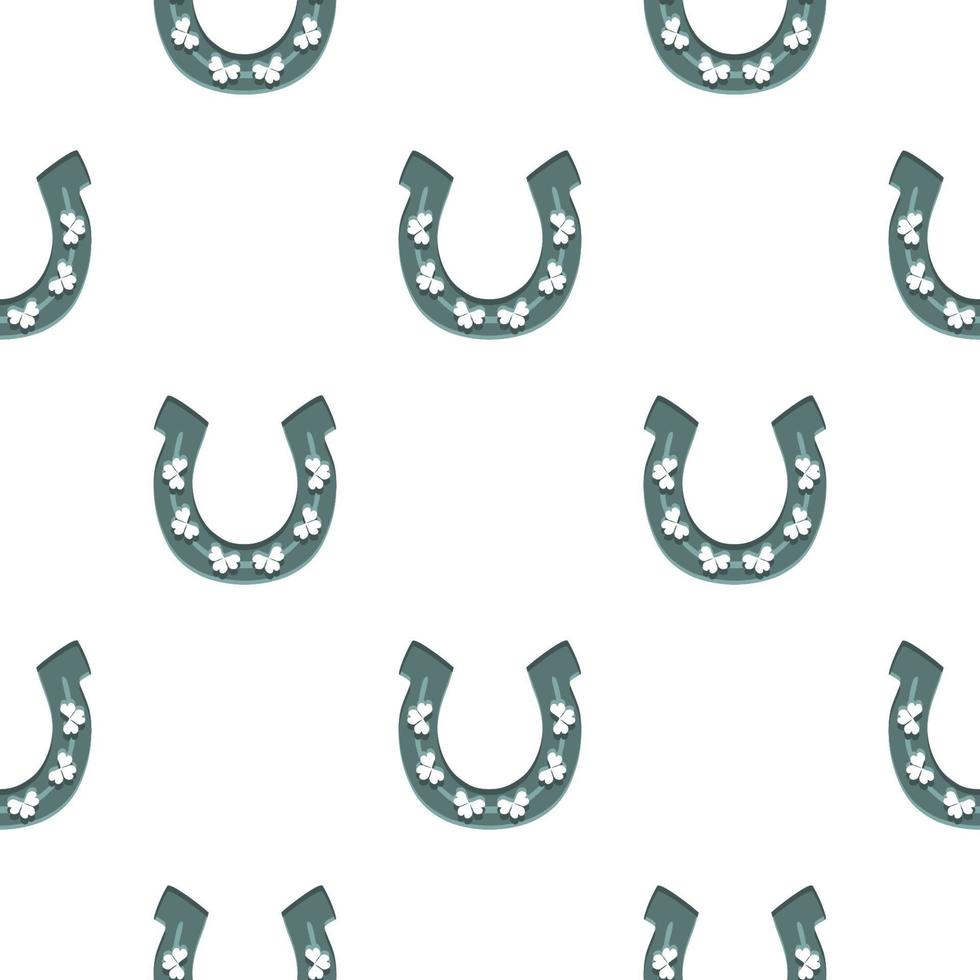 Irish holiday St Patrick day, seamless horseshoes vector