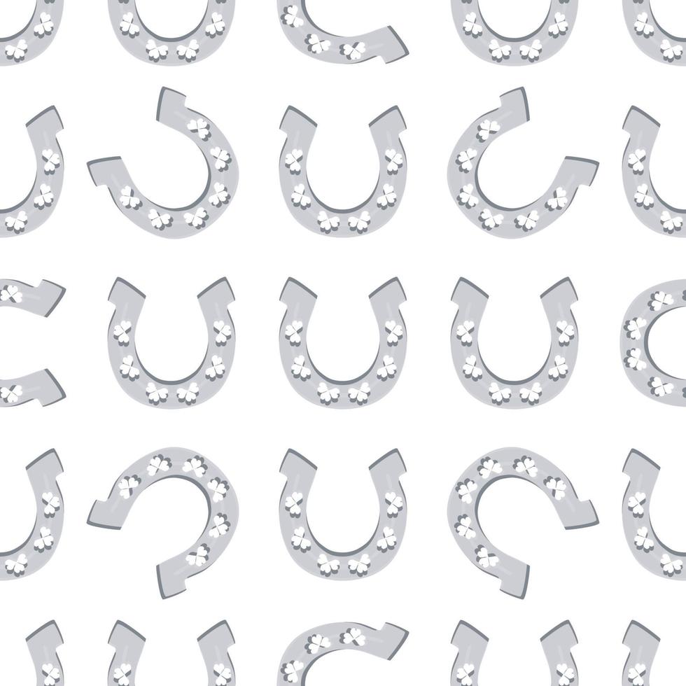 Irish holiday St Patrick day, seamless horseshoes vector