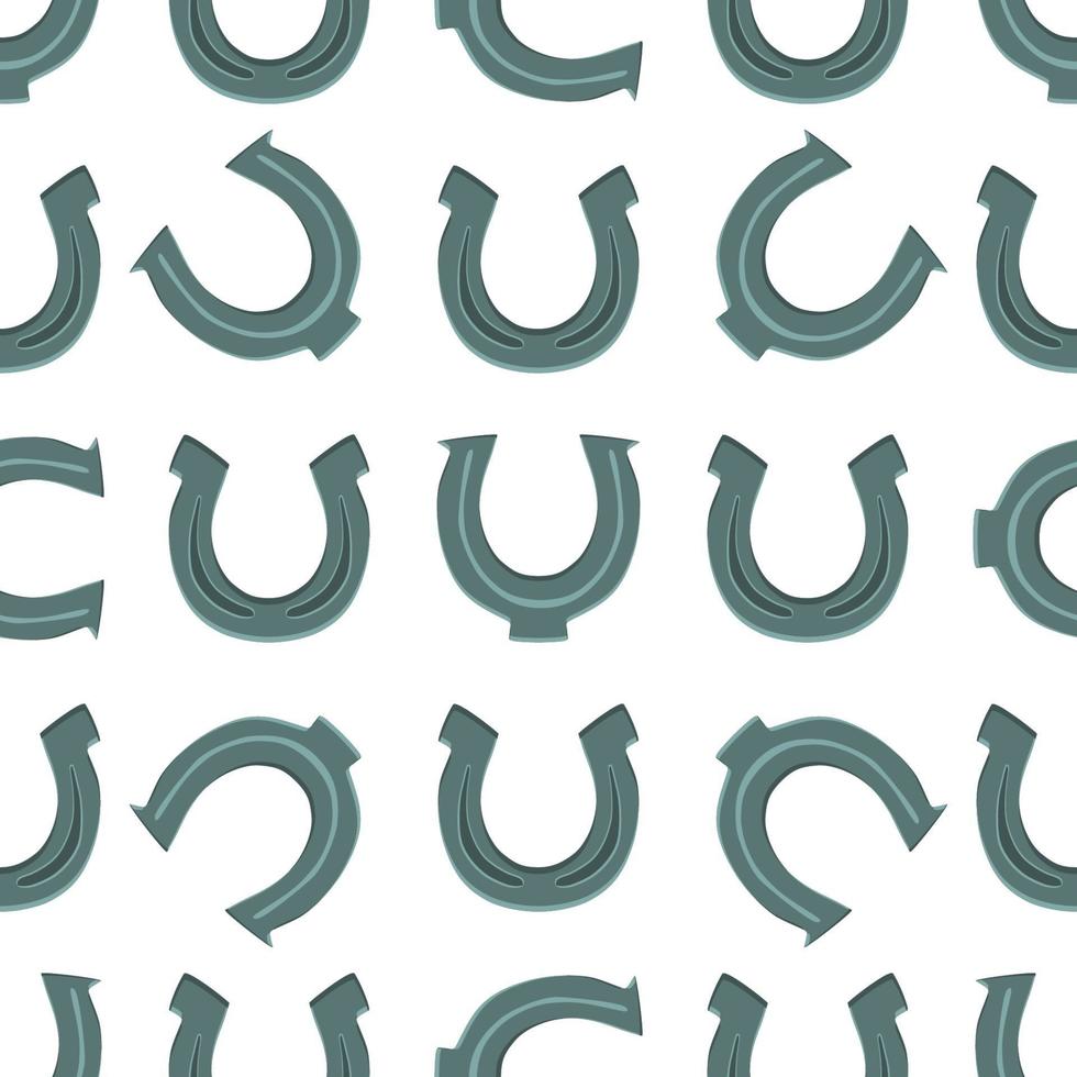 Irish holiday St Patrick day, seamless horseshoes vector