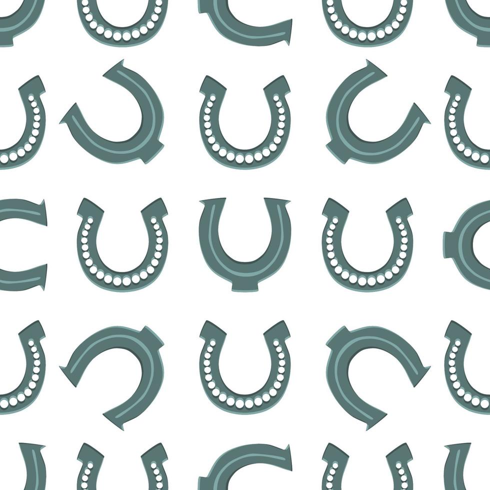 Irish holiday St Patrick day, seamless horseshoes vector