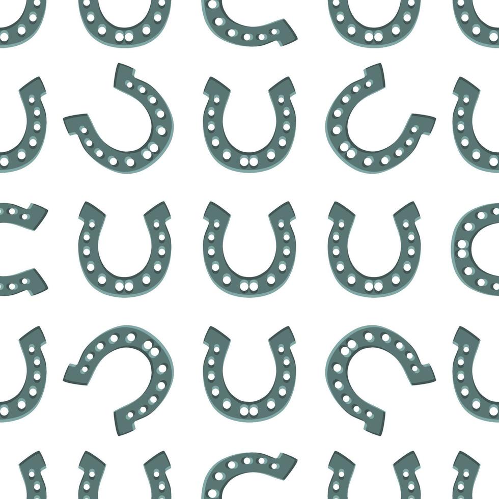 Irish holiday St Patrick day, seamless horseshoes vector