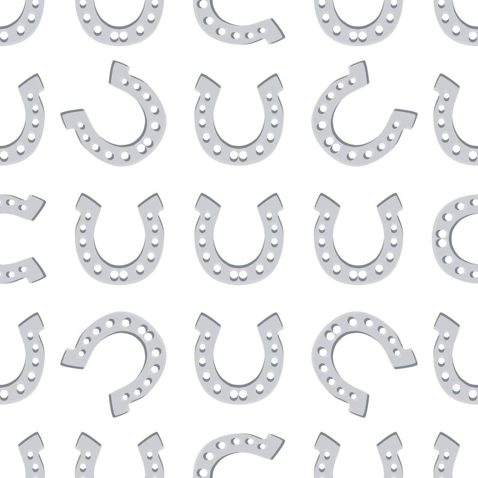 Irish holiday St Patrick day, seamless horseshoes vector