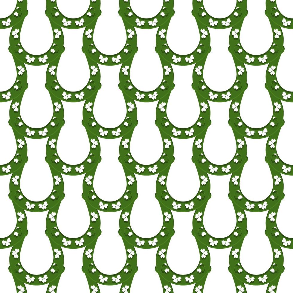 Irish holiday St Patrick day, seamless horseshoes vector