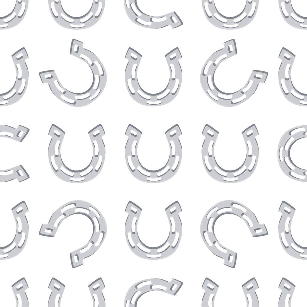 Irish holiday St Patrick day, seamless horseshoes vector