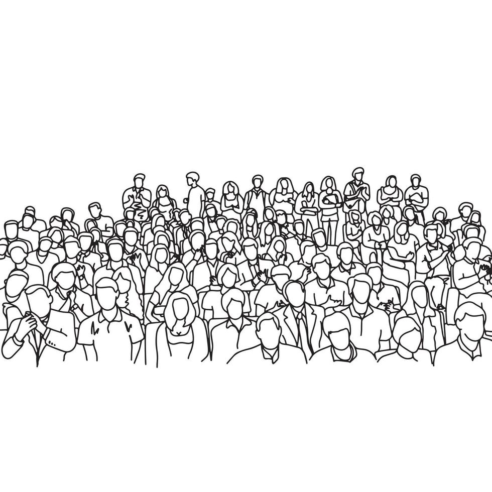 crowd people in meeting slope room vector