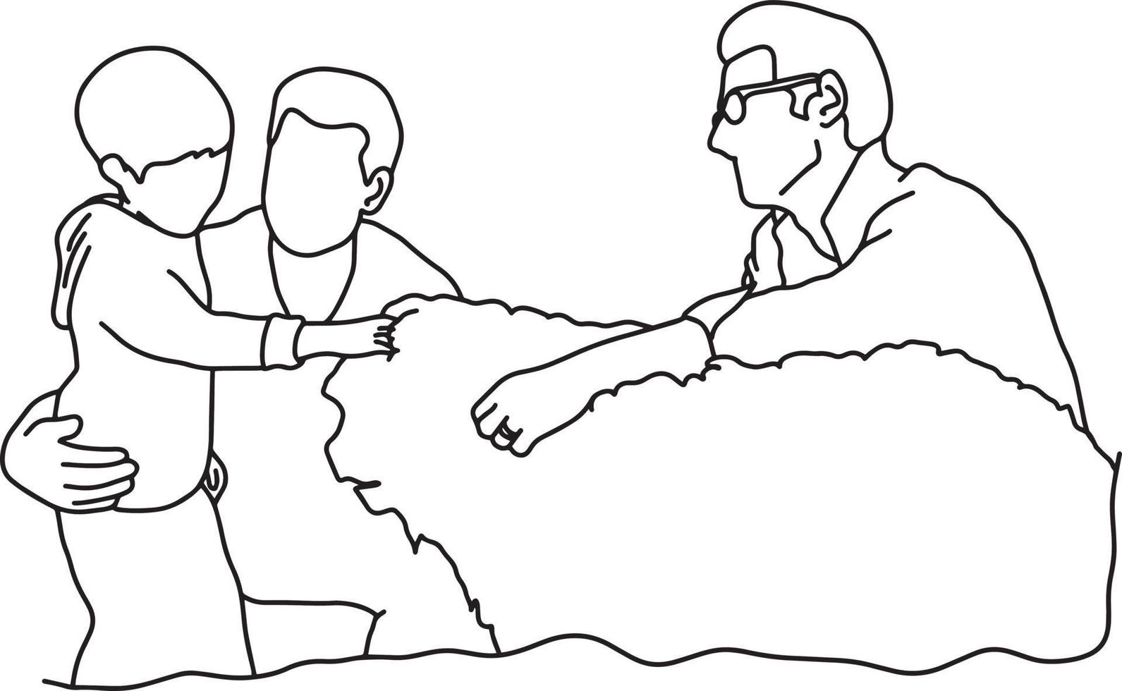 gay family with a child and dog vector illustration