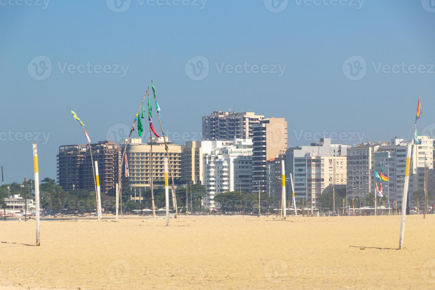 Vacía la playa de Copacabana durante la cuarentena por coronavirus en Río de Janeiro, Brasil foto