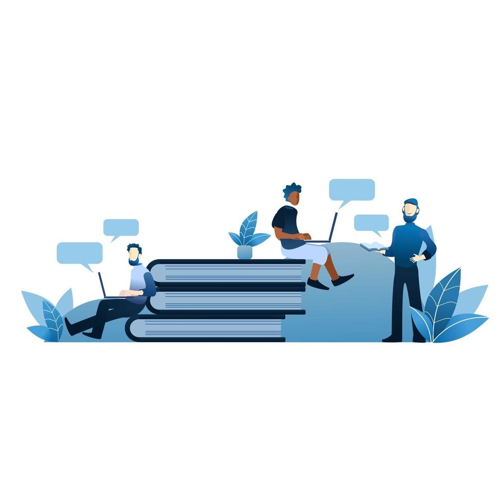 illustration of people learn via E -Learning 3073135 Vector Art at Vecteezy