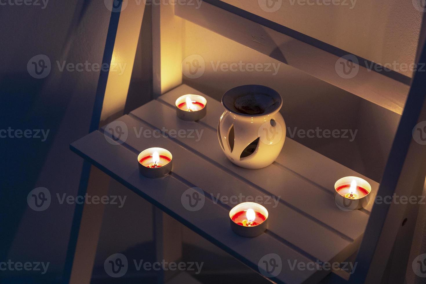 Spa candles and dim lights photo