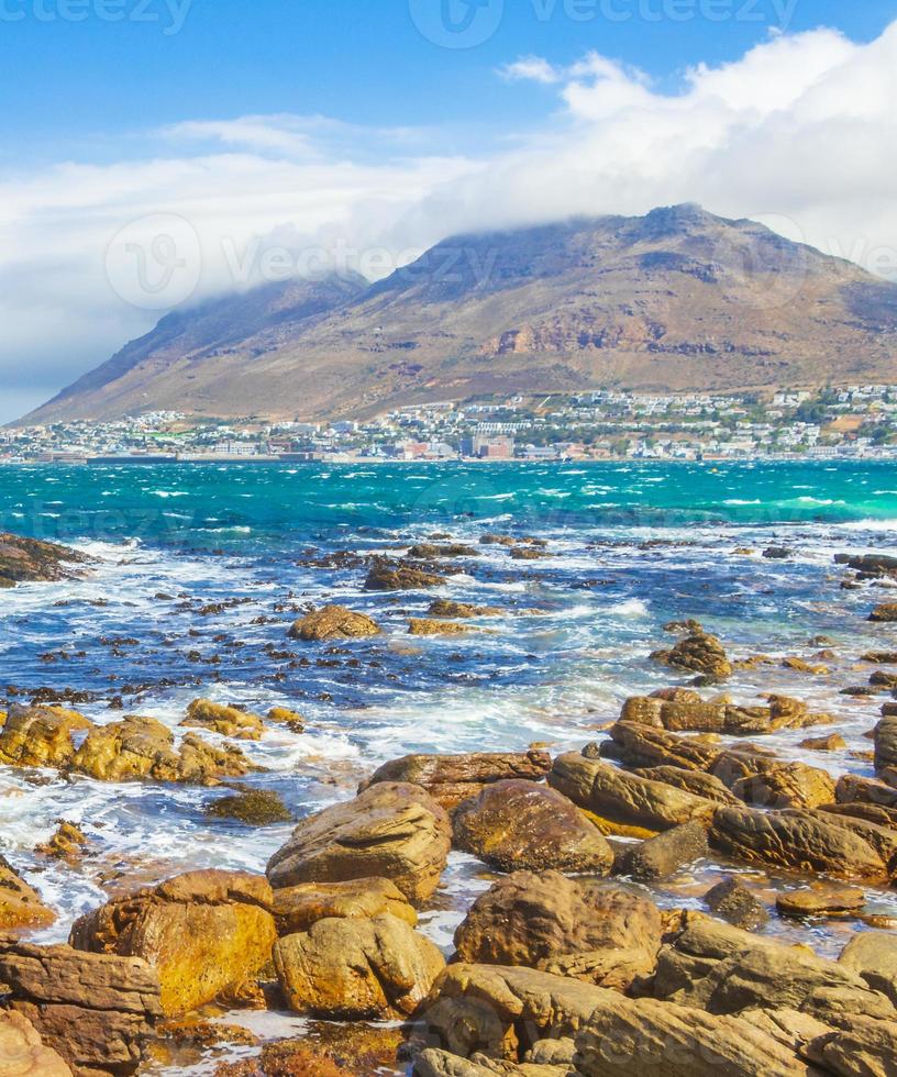 Rocky coastal landscape at False Bay, Cape Town, South Africa photo