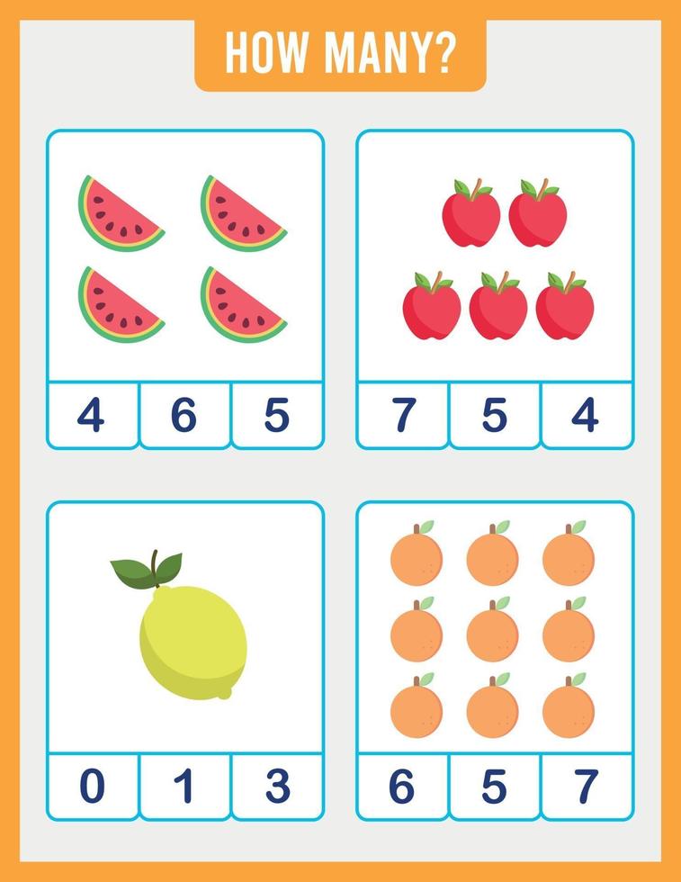 Educational worksheet for preschool children. vector