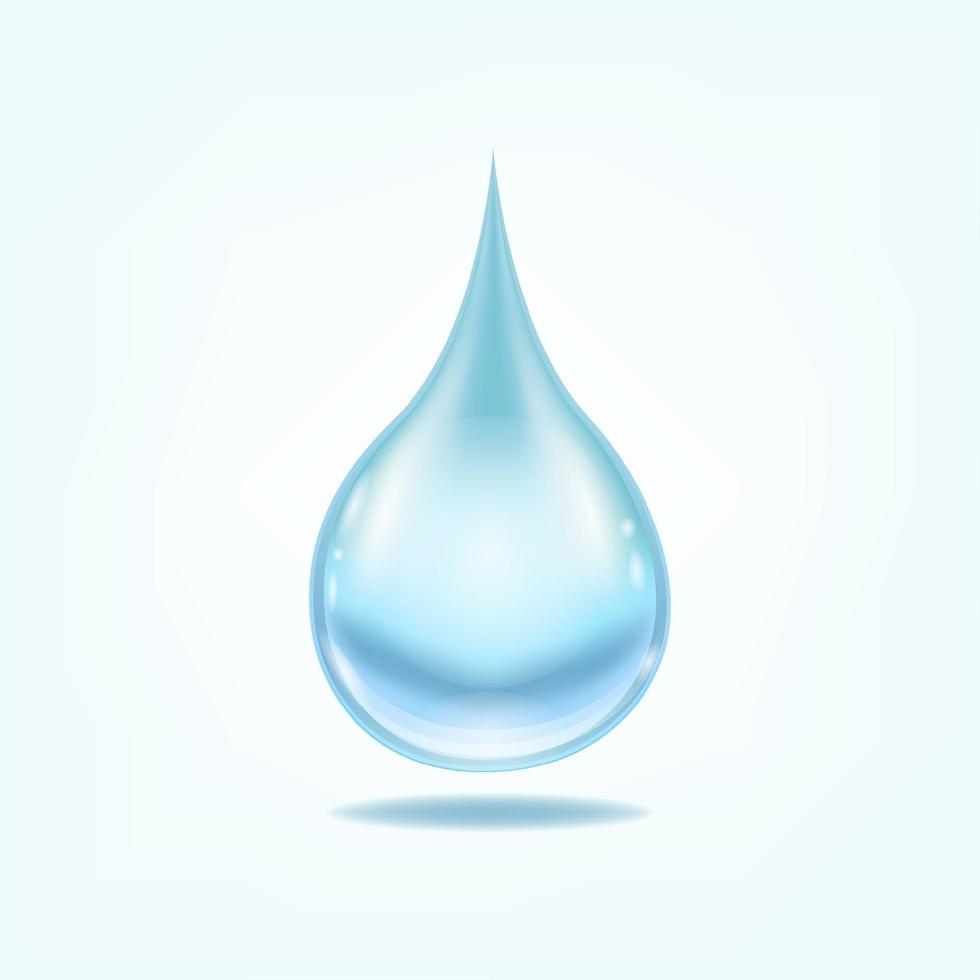 Mineral Water droplet. Transparent vector water splash and water drop.