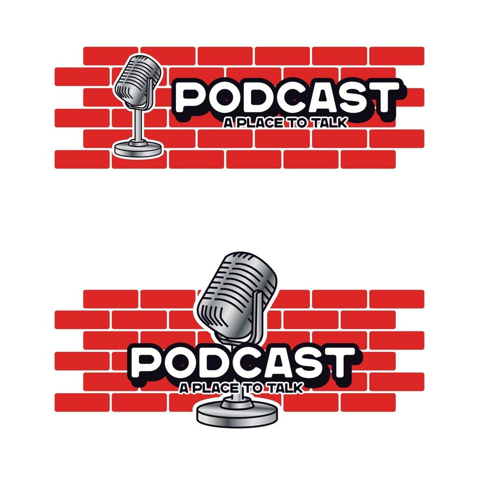 Podcast Talk Character Mascots for sticker or emblem vector