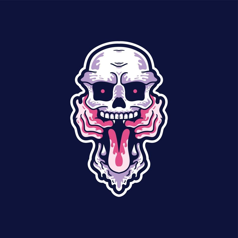 Skull Gamer Illustration Modern Style sticker vector