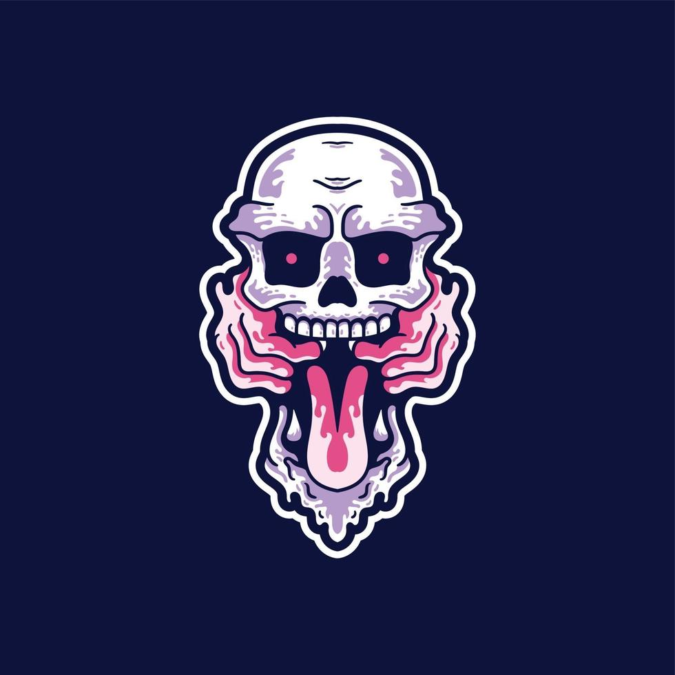 Skull Gamer Illustration Modern Style sticker vector