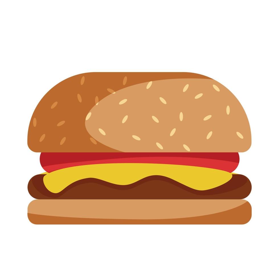 Realistic big hamburger on white background - Vector