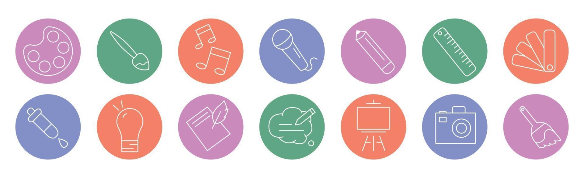 Various hobbies and professions icons collection - Vector