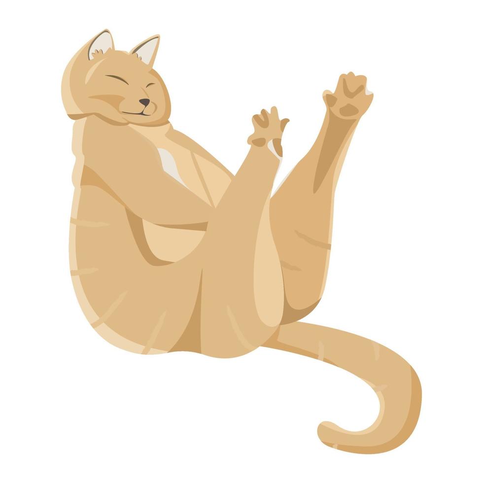 gato jengibre realista sentado sobre un fondo blanco - vector