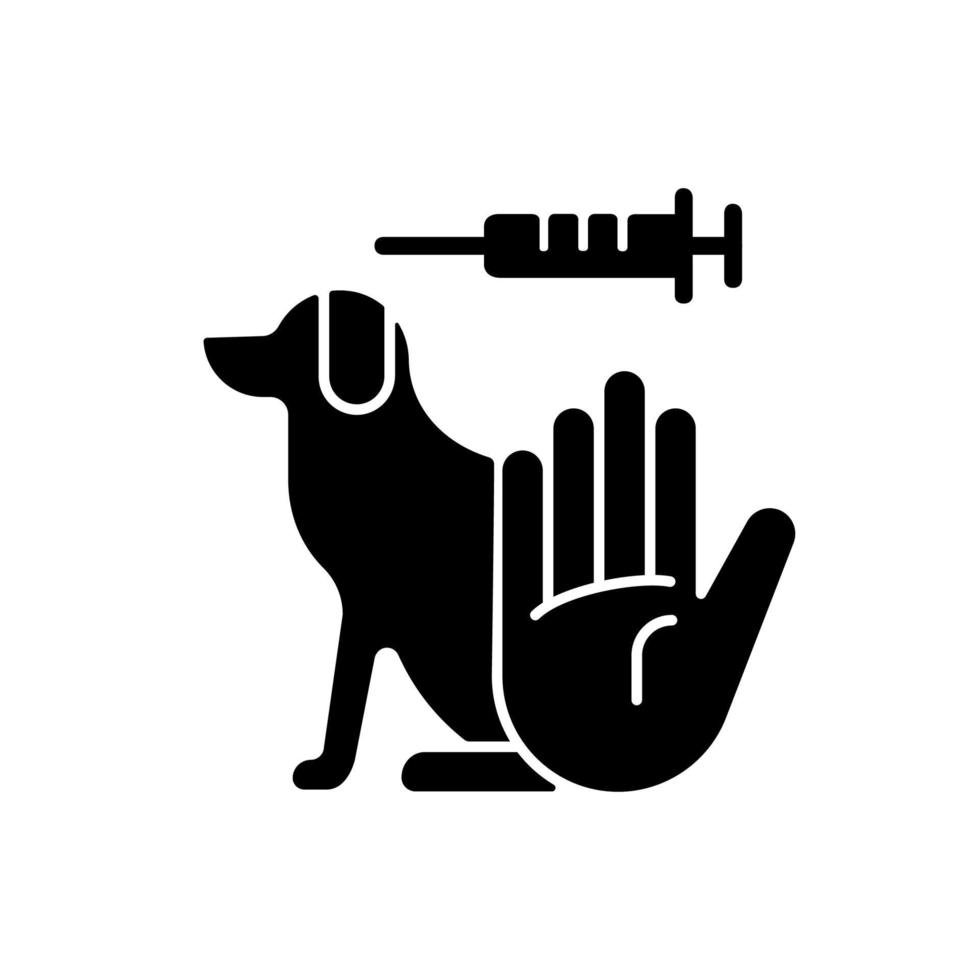 No dog testing black glyph icon vector