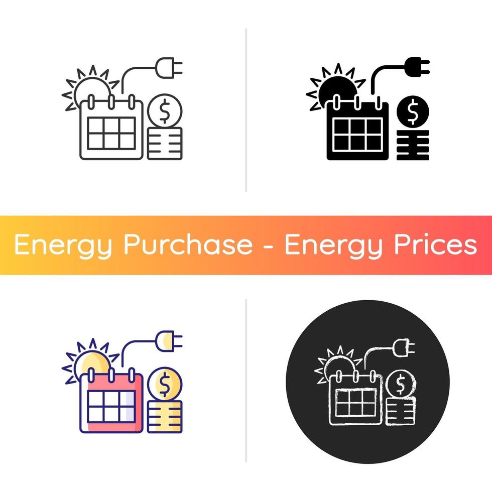 Energy pricing in summer icon vector