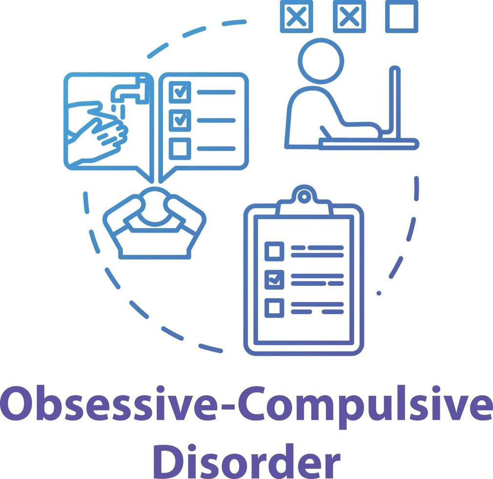 Obsessive compulsive disorder concept icon vector