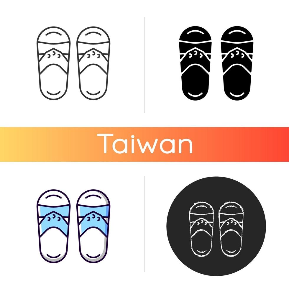 Taiwanese slippers icon vector